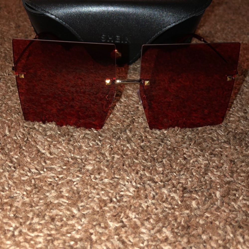 Shein Rimless Sunglasses With Case